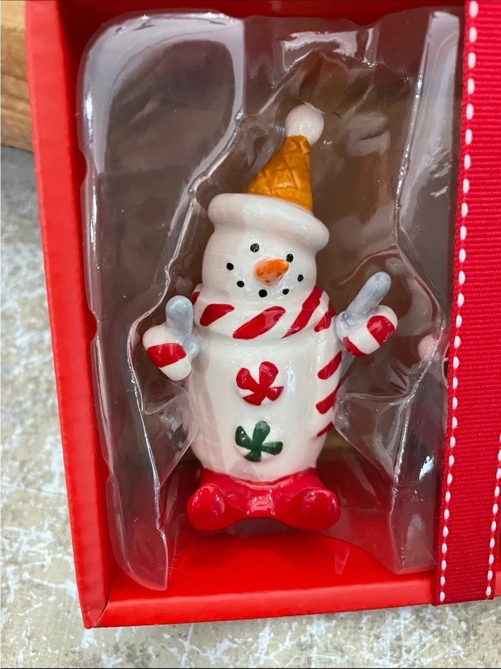 BLUE SKY CLAYWORKS 2022 CHRISTMAS SNOWMAN SALT & PEPPER SET